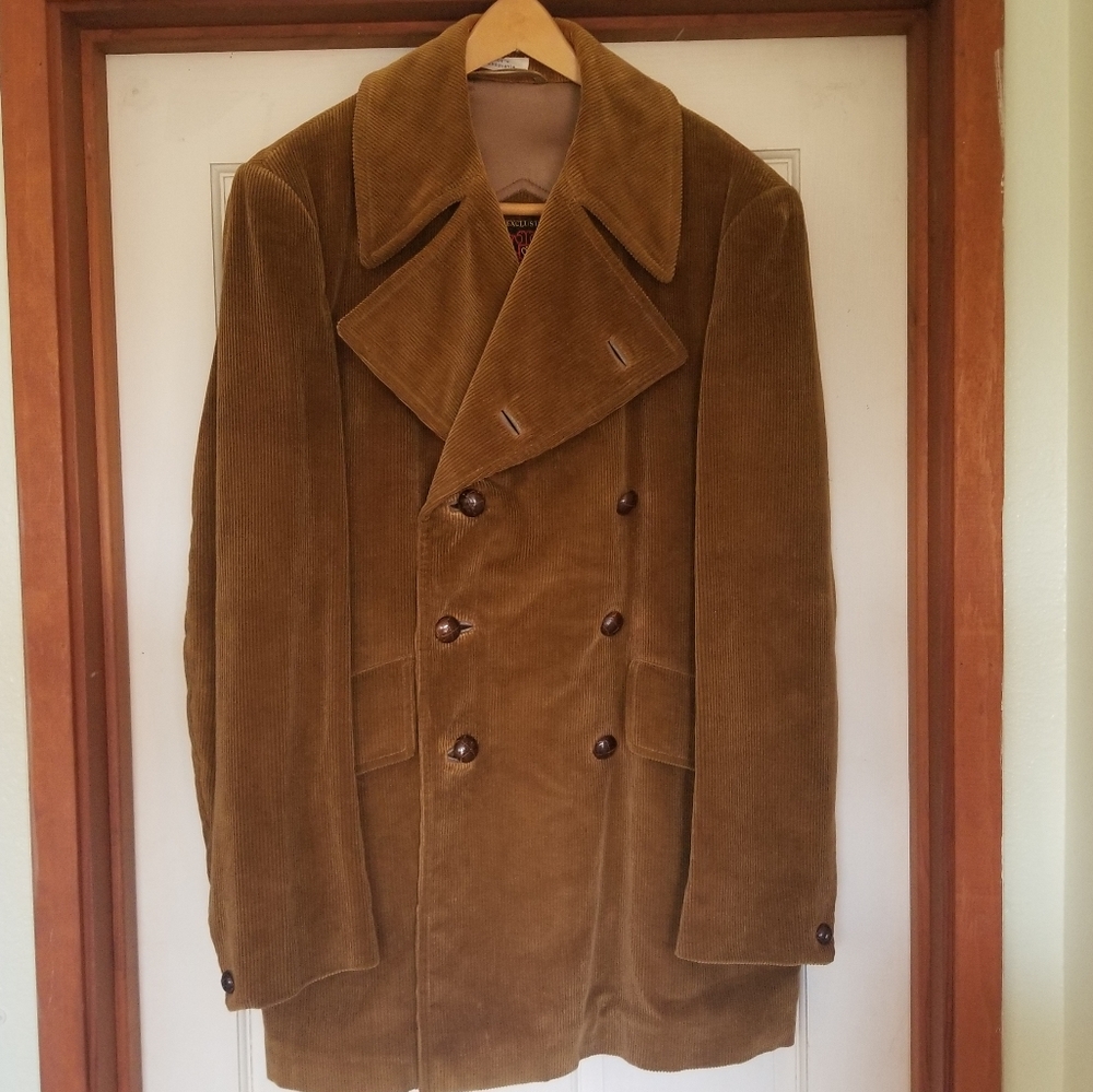 Corduroy Double-breasted Coat